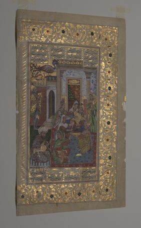 The birth of Rustam. Gouache painting.