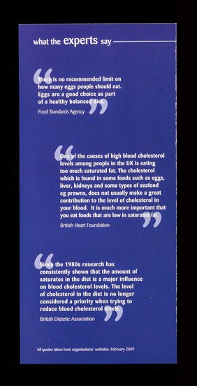 Lifting the limits : the facts about eggs & cholesterol / British Egg Information Service ; foreword by Dr. Hilary Jones.