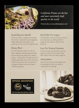 Taste the quality of California prunes : simply dried, sun-ripened juicy plums.