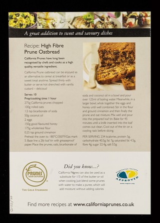 Taste the quality of California prunes : simply dried, sun-ripened juicy plums.
