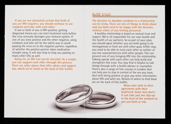 When I find a boyfriend can I ditch the condoms? / Terrence Higgins Trust, GMFA.