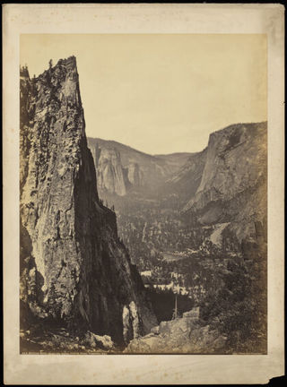 Yosemite, California: Sentinel Rock. Photograph by C.E. Watkins, ca. 1860-1880.