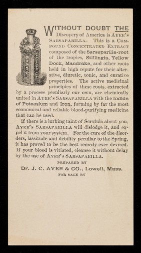 The discovery of America : Ayer's Sarsaparilla / Dr. J.C. Ayer & Co.