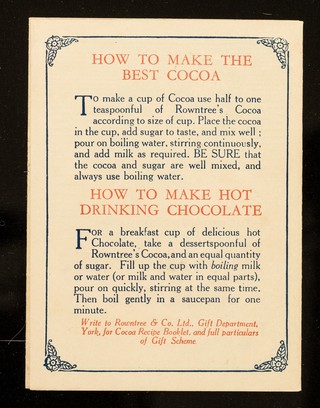 The cocoa the children like : Rowntree's Cocoa : famous for flavour / Rowntree & Co. Ltd.