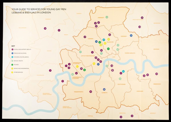 The map : your guide to services for young gay men, lesbians & bisexuals in London / Camden & Islington Health Promotion Service.