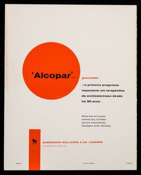 Terapêutica actual da ancilostomíase e da ascaridíase : Alcopar granulado ... / Burroughs Wellcome & Co.