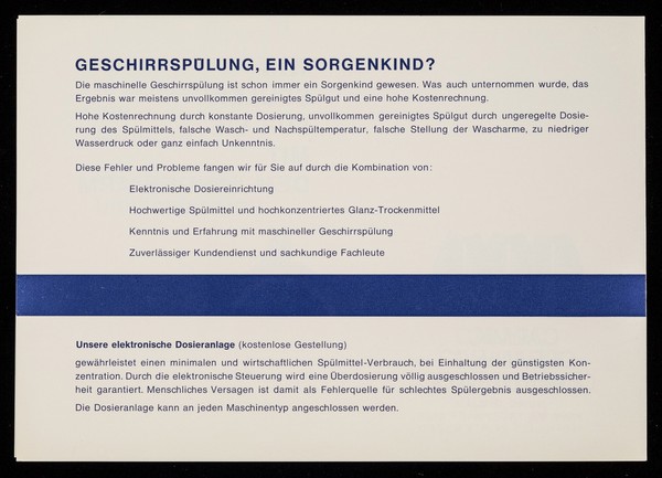 Wir spülen für Sie mit dem langen Arm : Calmic cleaning compounds / Calmic GmbH.