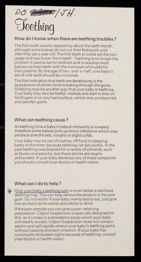 Nappy rash, teething : your questions answered / Wellcome Foundation Ltd.
