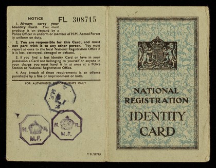 National registration identity card.