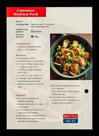 Cantonese stirfried pork / Somerfield.