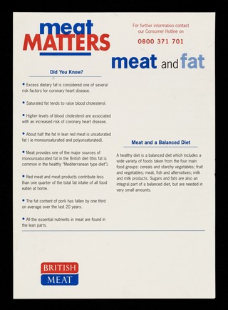 Meat matters : meat and fat / [Meat and Livestock Commission].