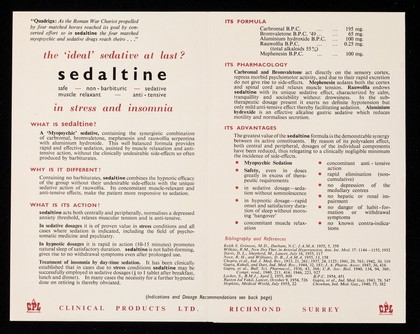 The 'ideal' sedative at last? : Sedaltine : safe, non-barbituric, sedative, muscle relaxant, anti-tensive ; in stress and insomnia / Clinical Products Ltd.