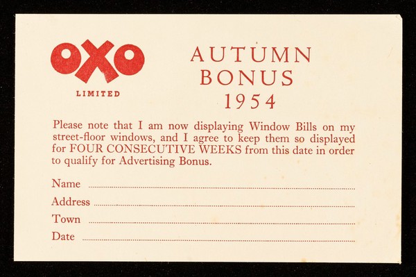 Autumn bonus 1954 / Oxo Limited.