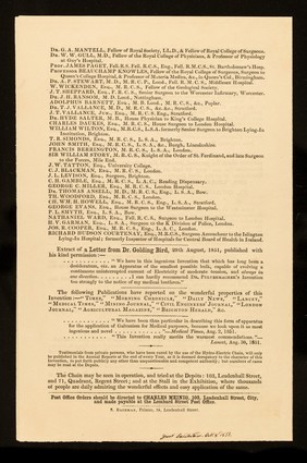 Pulvermacher's patent portable hydro-electric chain for personal use : (inventor and patentee- J.L. Pulvermacher) ... / Charles Meinig.