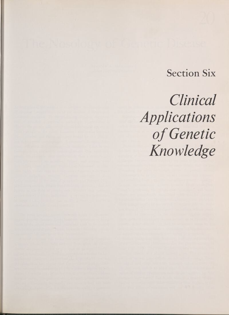 Section Six Clinical Applications of Genetic Knowledge