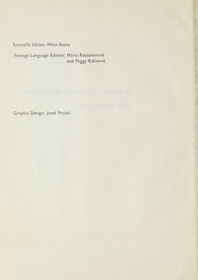 Scientific Editor; Milan Sosna Foreign Language Editors: Marta Rauscherová and Pegg/ Kalinová Graphic Design: Josef Prchal