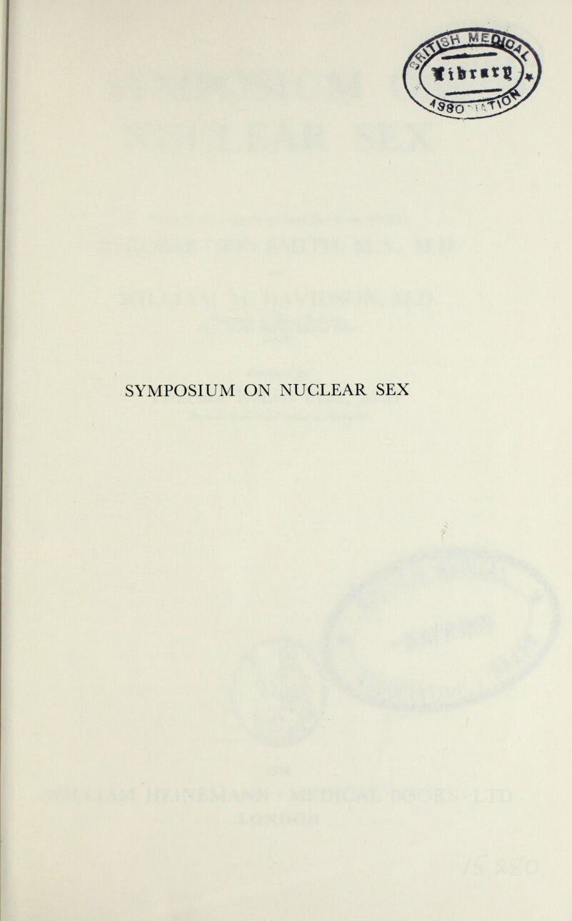 SYMPOSIUM ON NUCLEAR SEX