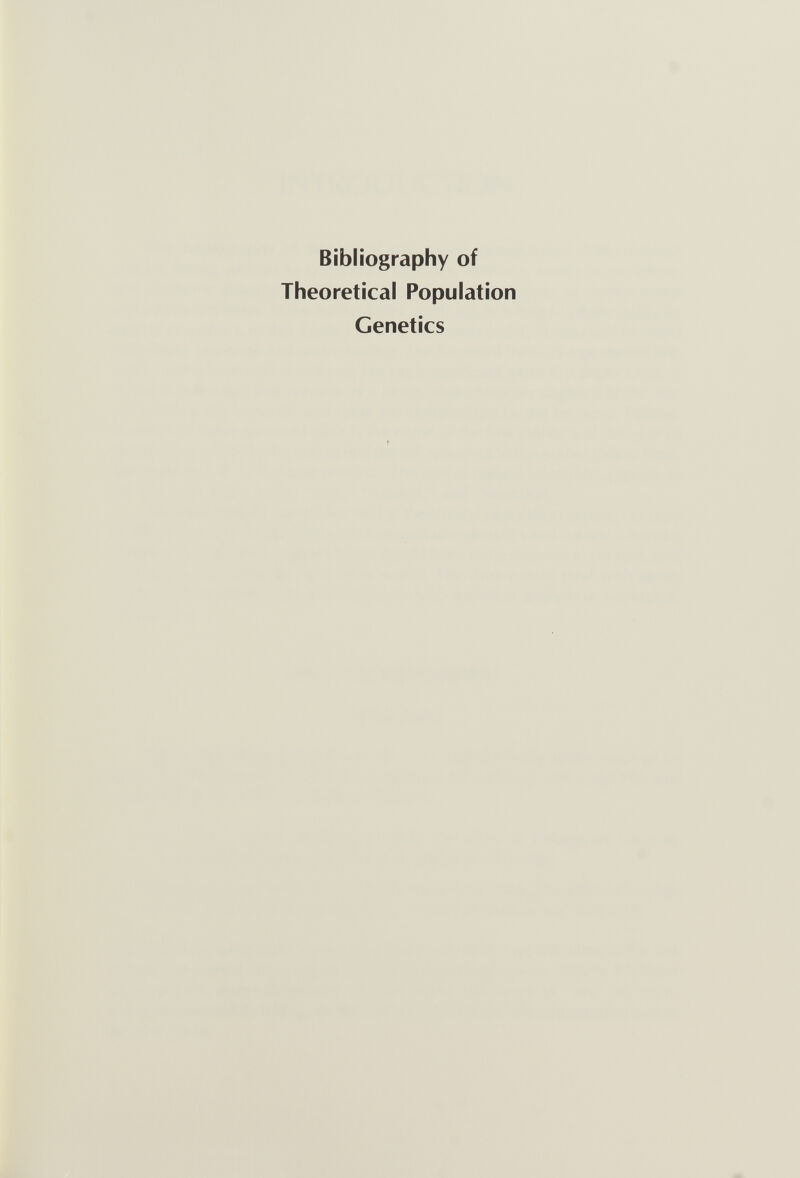 Bibliography of Theoretical Population Genetics