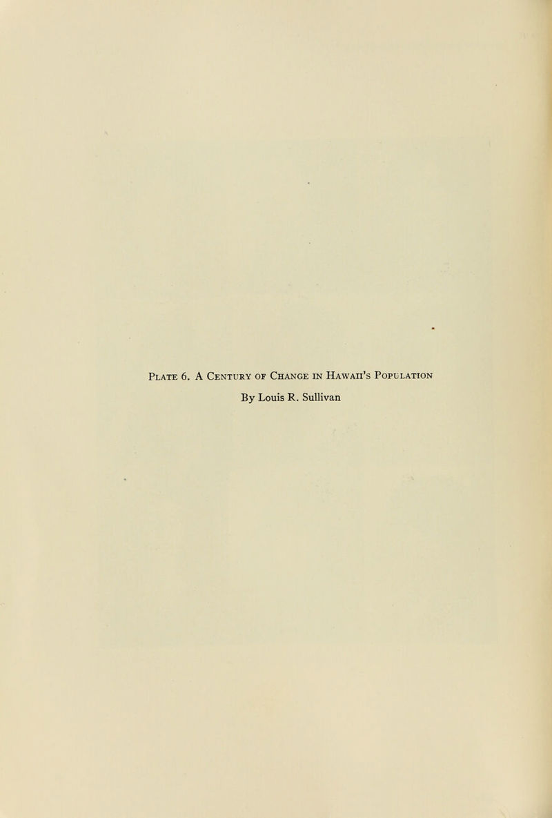 л Plate 6. А Century of Change in Hawaii's Population By Louis R. Sullivan