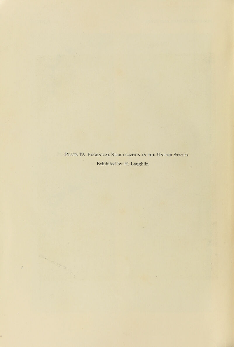 Plate 19. Eugenical Sterilization in the United States Exhibited by H. Laughlin