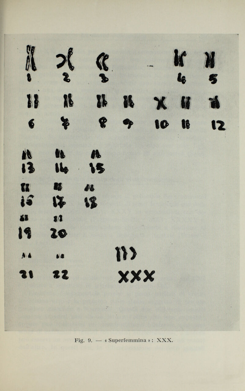 il t Я % « % H » H к к X в i» к M ч * п m XXX Fig. 9. Superfemmina » : XXX.