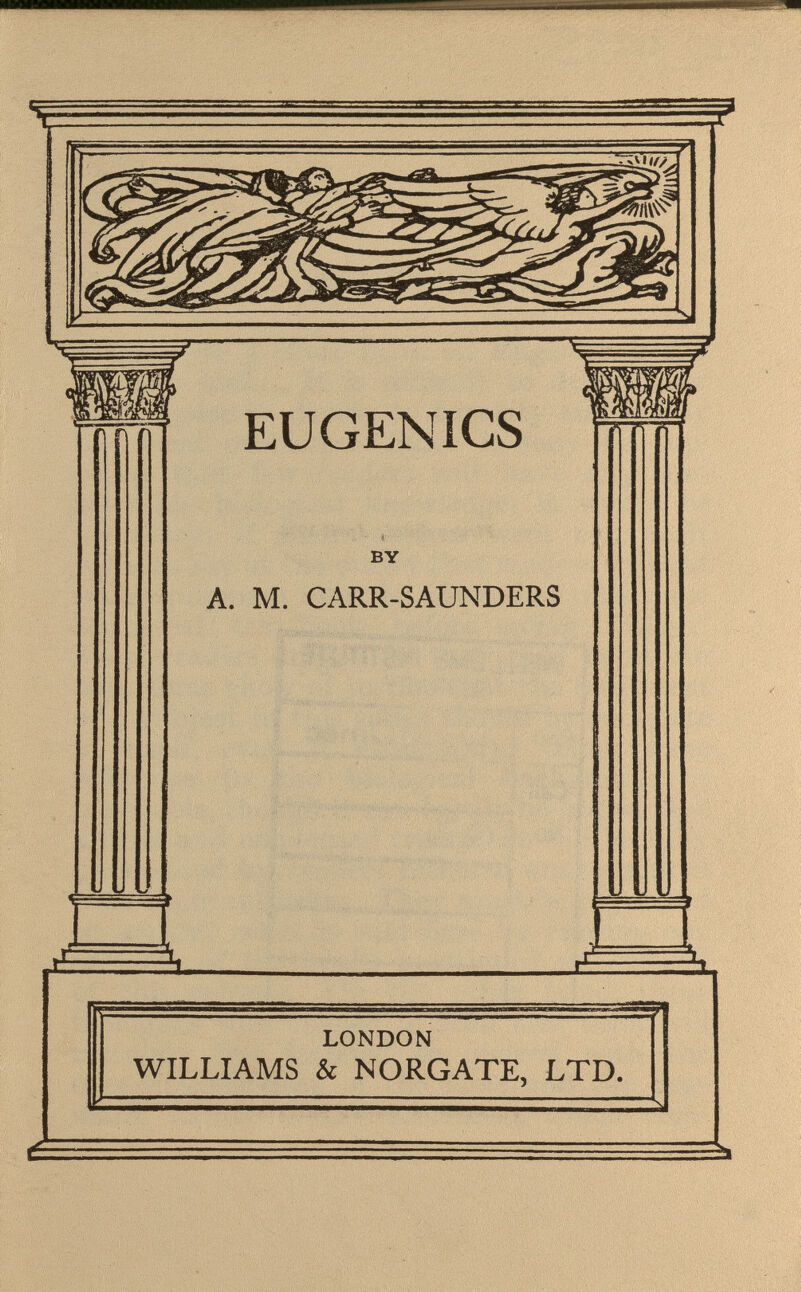 EUGENICS by A. M. CARR-SAUNDERS