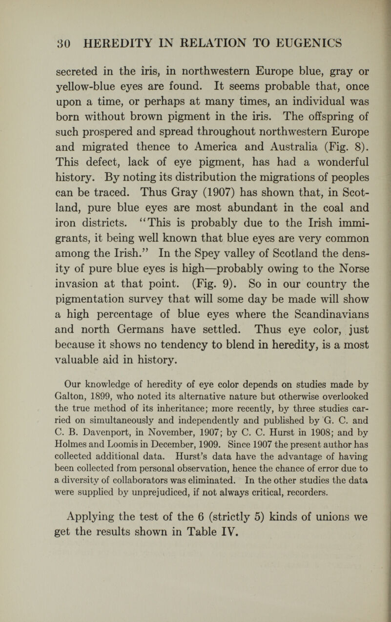 MIGRATIONS AND THEIR SIGNIFICANCE 221 partly on differences of needs and ideals. Those who would keep the door open are largely employees of labor who need most of it to ''develop or exploit the resources of the coun¬ try. Those who wish to restrict belong partly to the class of laborers and low-grade artisans who desire to keep wages high and partly to the old families who fear the consequences of this copious infusion of South-eastern European blood. This difference of opinion must, as is generally the case, be ascribed to ignorance. If we knew the probable consequences upon our national life we would probably be agreed what to do. To a biologist it seems that the economic aspects of the im¬ migration problem will take care of themselves, just because immigration is, from this side, self-regulatory. When wages fall immigration diminishes to a third or a quarter of the volume that it has in times of prosperity and high wages. Moreover, it is (isn't it?) a rather selfish policy to keep out those who are qualified to become good citizens that we may fatten the faster on their destitution. But on its biologic side the problem is real and urgent. How can we keep out defective germ plasm while we admit that which is strong? The attempt to do this by examination of the immigrant is as unscientific as it is inadequate. A person who by all physical and mental examinations is normal may lack in half of his germ cells the determiner for complete mental development. In some respects such a person is more un¬ desirable in the community than the idiot (who will prob¬ ably not reproduce) or the low-grade imbecile, who will be recognized as such and be selected against in marriage, or be sent by his neighbors to an institution where he may be kept from reproducing. Nor can the immigration problem be solved by excluding on the ground of race or native country. No one has suggested excluding the natives of Switzerland, yet a normal woman from the neighborhood of