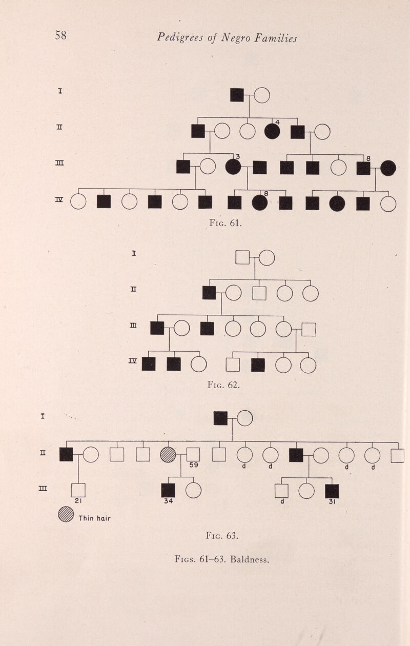 m 1SL mo É-rO Ò S So SÔ ÉÔÉÔÉIII■•■ Fig. 61. I IfO n So D So ■ òoA: “ÉÉÓ  Fig. 62. ÉÒÒ *[0 So So m 21 Thin hair ■ 34 59 d d d d 1 31 Fig. 63. Figs. 61-63. Baldness.