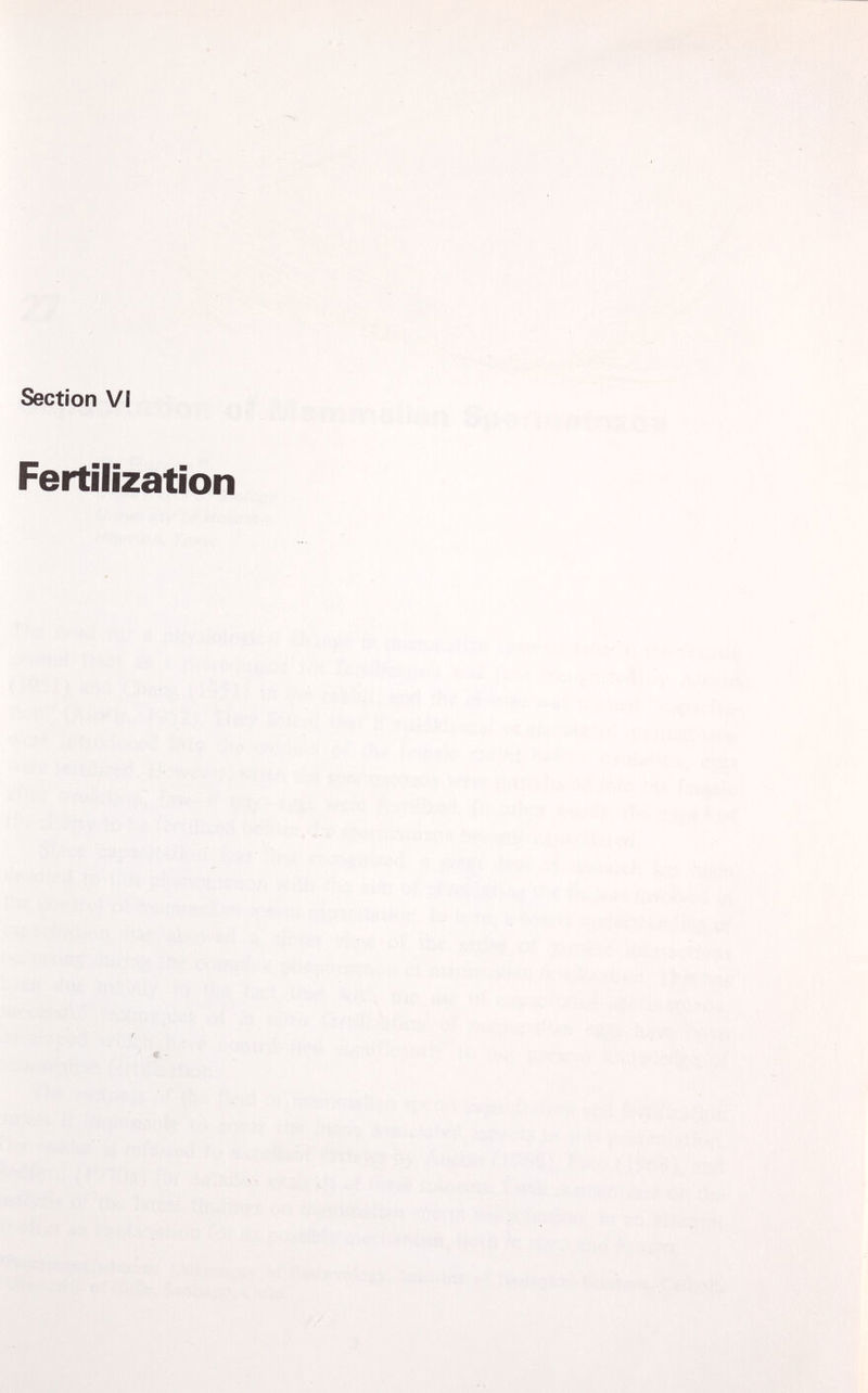 Section VI Fertilization «