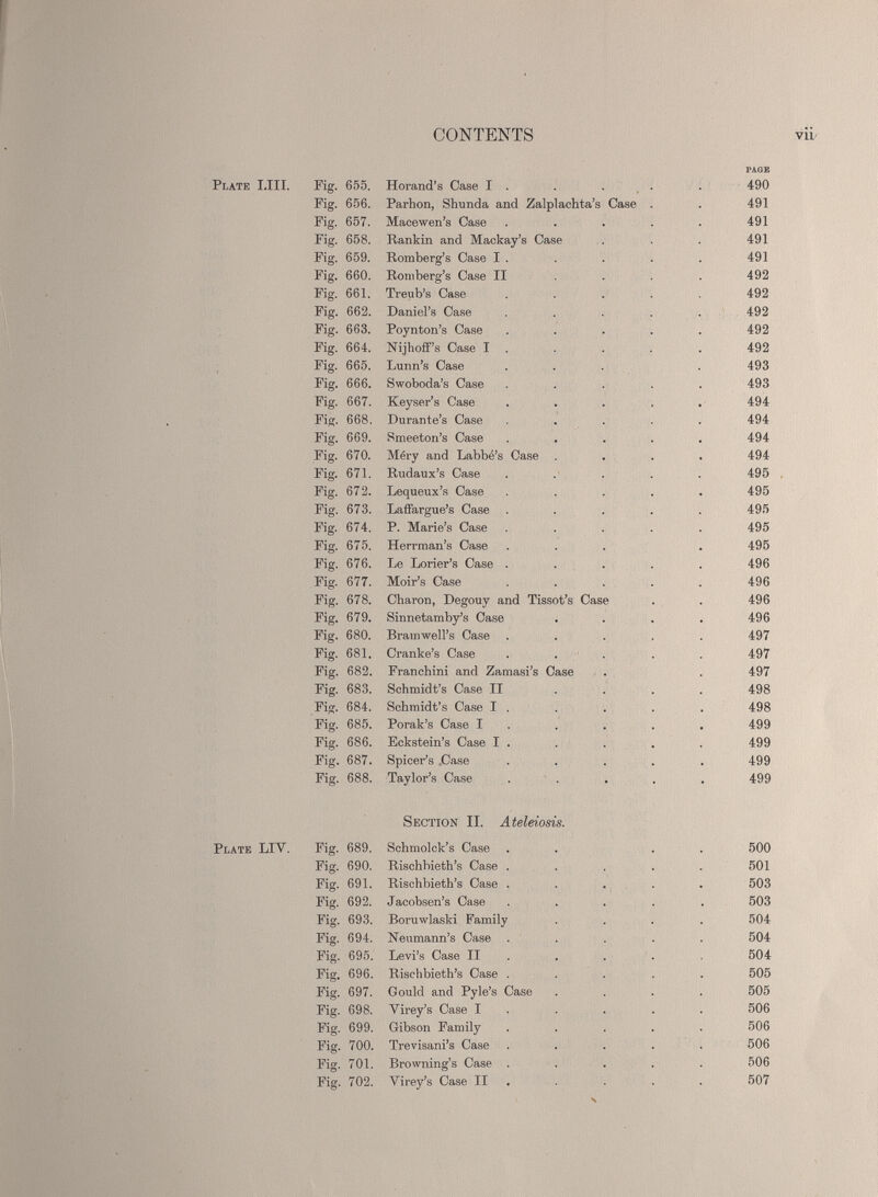 PAGE Plate LIII. Fig. 655. Horand’s Case I . . . . . 490 Fig. 656. Parhon, Shunda and Zalplachta’s Case . . 491 Fig. 657. Mace wen’s Case . . . . . 491 Fig. 658. Rankin and Mackay’s Case . . . 491 Fig. 659. Romberg’s Case I . . . . . 491 Fig. 660. Romberg’s Case II ... 492 Fig. 661. Treub’s Case ..... 492 Fig. 662. Daniel’s Case ..... 492 Fig. 663. Poynton’s Case ..... 492 Fig. 664. Nijhoff’s Case I . . . . 492 Fig. 665. Lunn’s Case ... . 493 Fig. 666. Swoboda’s Case ..... 493 Fig. 667. Keyser’s Case ..... 494 Fig. 668. Durante’s Case ..... 494 Fig. 669. Smeeton’s Case ..... 494 Fig. 670. Mery and Labbe’s Case .... 494 Fig. 671. Rudaux’s Case . . . . . 495 Fig. 672. Lequeux’s Case ..... 495 Fig. 673. Laffargue’s Case ..... 495 Fig. 674. P. Marie’s Case ..... 495 Fig. 675. Herrman’s Case ... . 495 Fig. 676. Le Lorier’s Case ..... 496 Fig. 677. Moir’s Case ..... 496 Fig. 678. Charon, Degouy and Tissot’s Case . . 496 Fig. 679. Sinnetamby’s Case . . . . 496 Fig. 680. Brain well’s Case ..... 497 Fig. 681. Cranke’s Case ..... 497 Fig. 682. Franchini and Zamasi’s Case . . 497 Fig. 683. Schmidt’s Case II .... 498 Fig. 684. Schmidt’s Case I . . . . . 498 Fig. 685. Porak’s Case I . . . . 499 Fig. 686. Eckstein’s Case I . . . . . 499 Fig. 687. Spicer’s .Case ..... 499 Fig. 688. Taylor’s Case ..... 499 Section II. Ateleiosis. Plate LIY. Fig. 689. Schmolck’s Case . . . . 500 Fig. 690. Rischbieth’s Case . . . . . 501 Fig. 691. Rischbieth’s Case ..... 503 Fig. 692. Jacobsen’s Case ..... 503 Fig. 693. Boruwlaski Family .... 504 Fig. 694. Neumann’s Case ..... 504 Fig. 695. Levi’s Case II . . . . 504 Fig. 696. Rischbieth’s Case . . . . . 505 Fig. 697. Gould and Pyle’s Case .... 505 Fig. 698. Yirey’s Case I . . . . 506 Fig. 699. Gibson Family ..... 506 Fig. 700. Trevisani’s Case ..... 506 Fig. 701. Browning’s Case ..... 506 Fig. 702. Yirey’s Case II . . . . 507