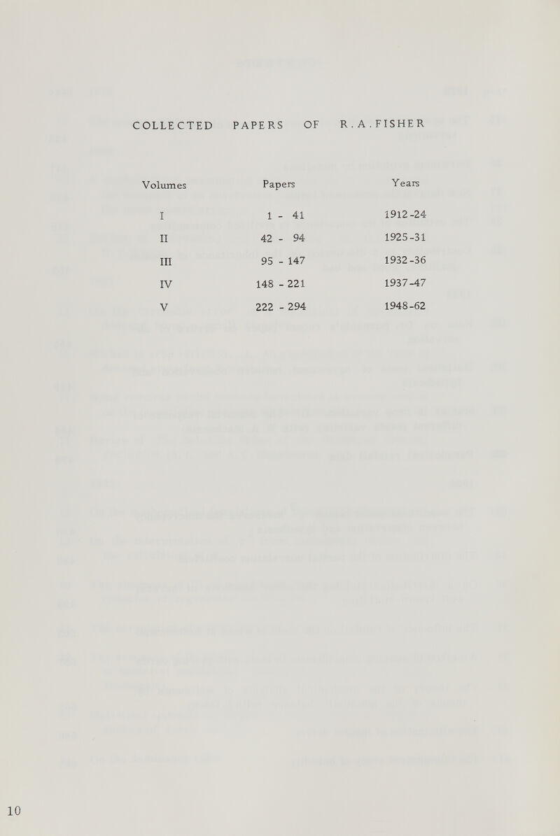 Volumes I II III IV V Papers 1 - 41 42 - 94 95 - 147 148 - 221 222 - 294 Years 1912-24 1925-31 1932-36 1937-47 1948-62