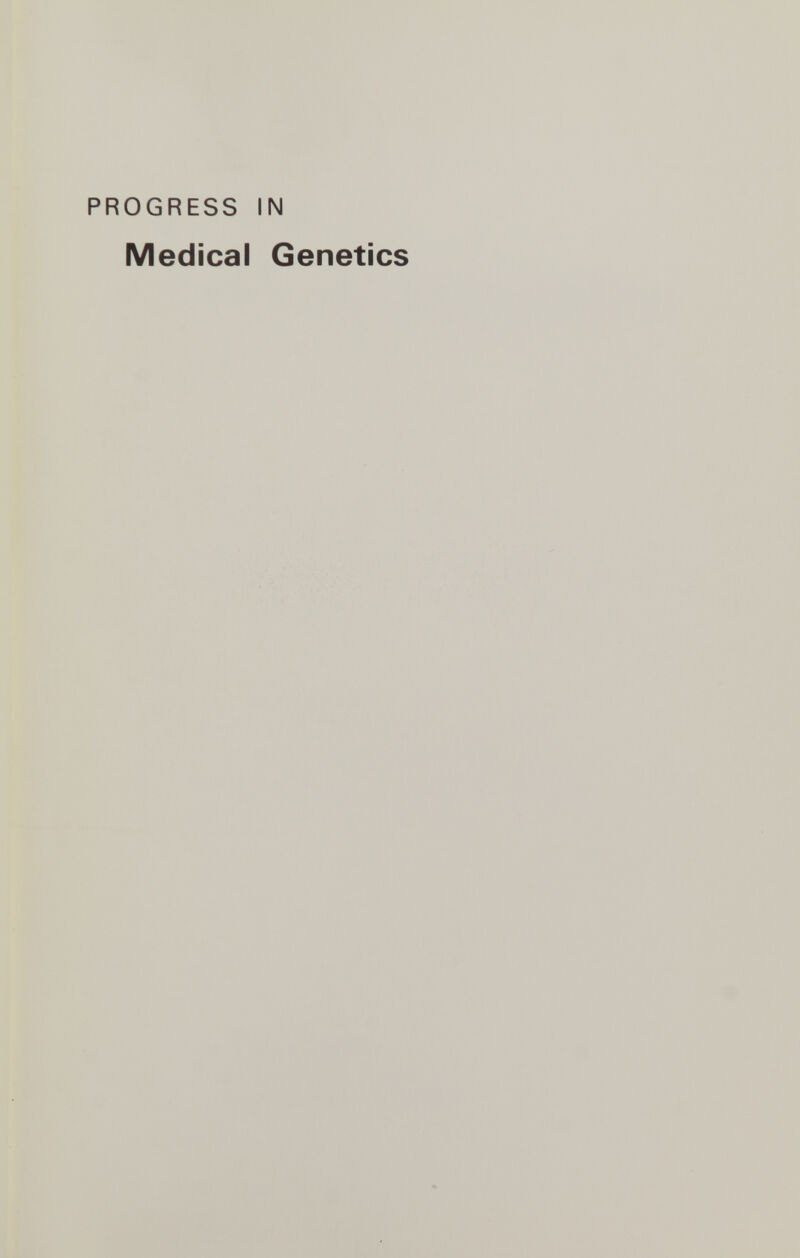 Foreword During the past year, the surge of activity in the field of human genetics has continued unabated. The selection of topics discussed in the present volume of Progress in Medical Genetics represents but a small sample of this expanding area of biomedical science. Although mutation rate in man was first discussed more than 30 years ago, John Edwards brings fresh insight and a new approach to this important topic (Chapter 1). His article is particularly timely because the evident threat of chemical mutagenesis assumes increasing importance in our highly technological society. Biochemical polymorphism is a wide¬ spread phenomenon in man and other species. Michael J. Siciliano, David A. Wright and Charles R. Shaw address themselves in a most interesting fashion to the occurrence of polymorphism in different species with par¬ ticular reference to the applicability of animal models in the study of human polymorphism (Chapter 2). Inborn errors of the thyroid have be¬ come increasingly well recognized as the enzymatic reactions governing the translation of iodine into thyroid hormones are better understood. These newer studies are illuminatinglv discussed by John B. Stanbury whose extensive experience with inherited abnormalities of thyroid metab¬ olism is summarized in Chapter 3. During the past several years the imaginative research of Elizabeth P. Neufeld has brought clarity and understanding to the several inherited mucopolysaccharidoses. These diseases have been disentangled and placed on a molecular basis largely as a result of her painstaking work (Chapter 4). No longer is there any doubt that screening for inborn errors of me¬ tabolism is becoming increasingly important. The pioneering studies of vii