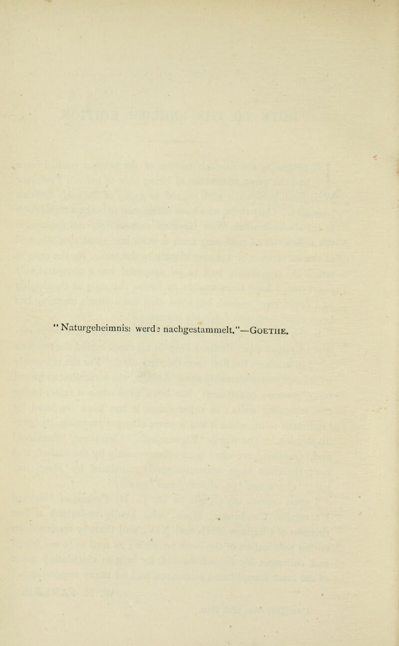 Naturgeheimnis; werd; nachgestammelt.—Goethe.