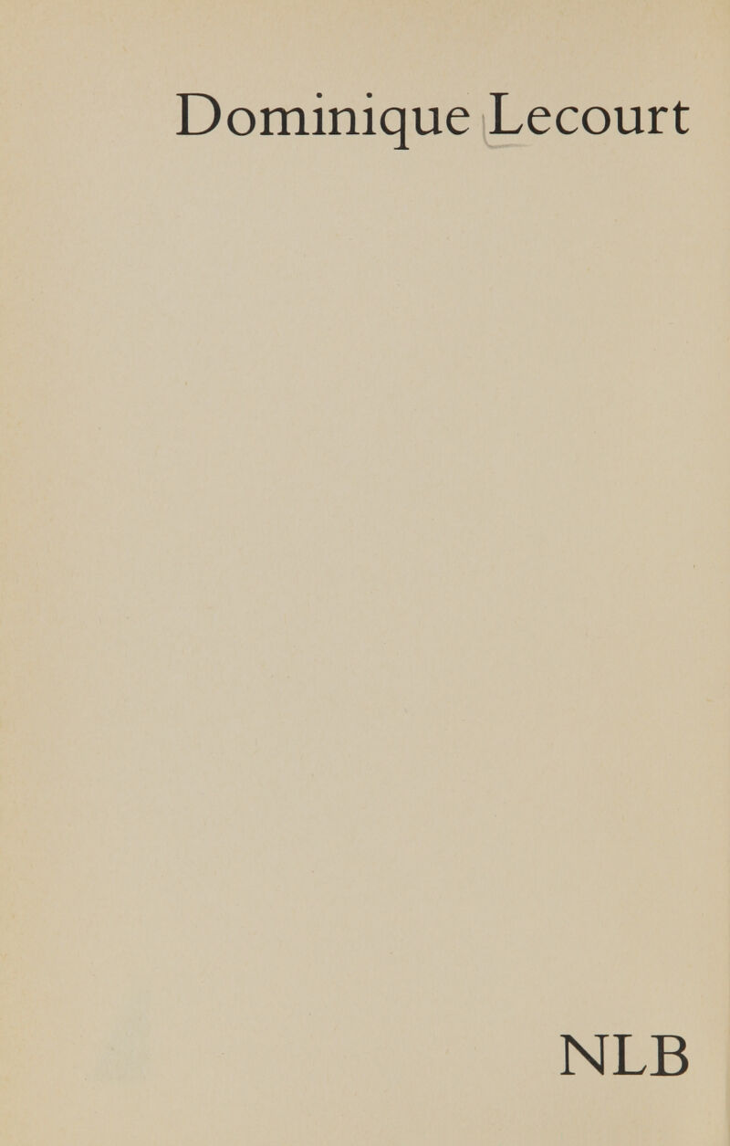 Dominique Lecourt NLB