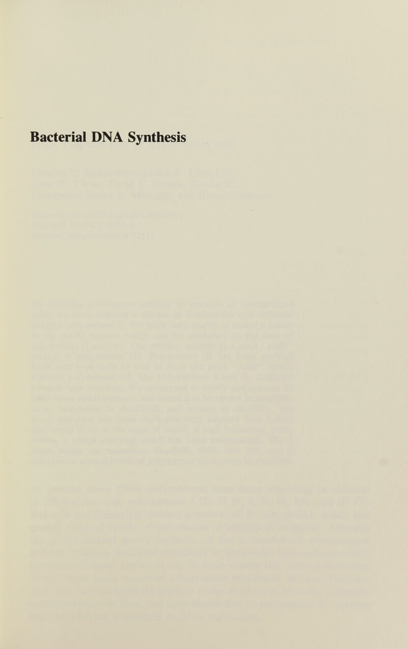 Bacterial DNA Synthesis