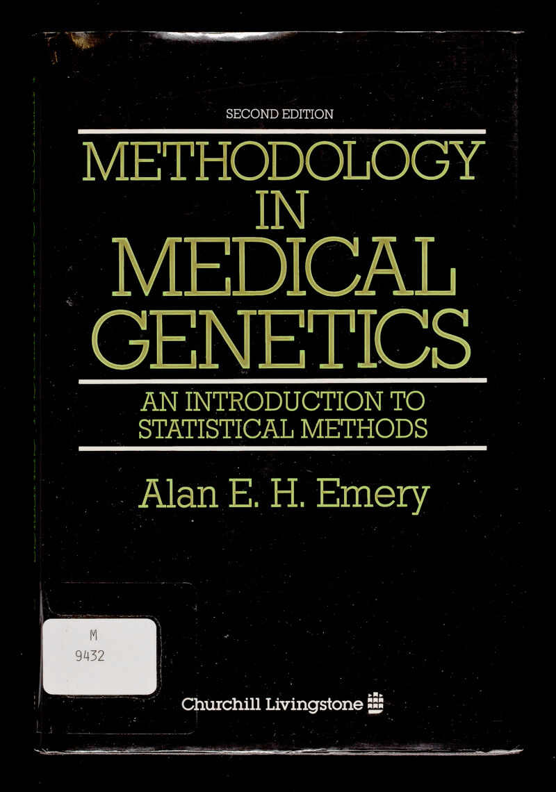 SECOND EDITION IN AN INTRODUCTION TO STATISTICAL METHODS Alan E. H. Emery Chiirchill Livingstone KS