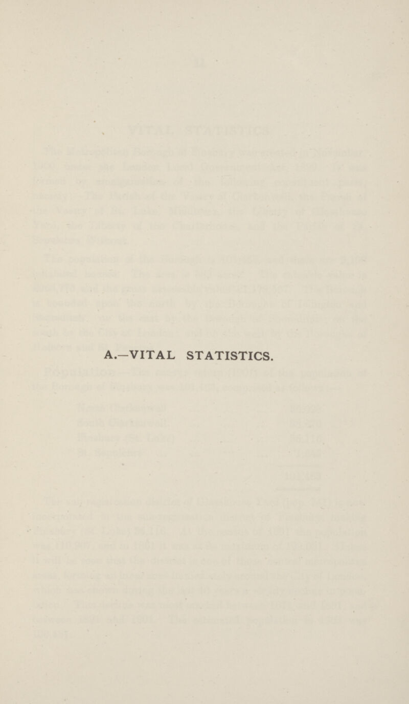 A.—VITAL STATISTICS.