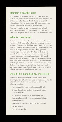 Eating to manage your cholesterol / The Flora Project.