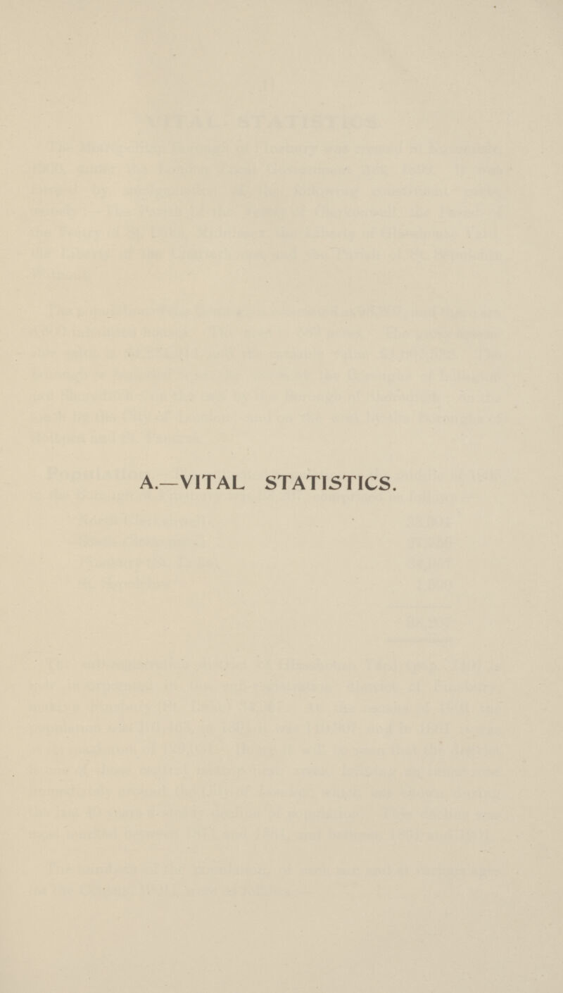 A.—VITAL STATISTICS.