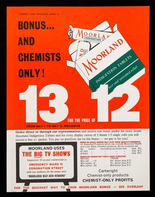 Bonus... and chemists only! : 13 for the price of 12 from May 1 to May 31 inclusive / W.B. Cartwright Ltd.