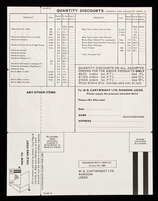 Bonus... and chemists only! : 13 for the price of 12 from May 1 to May 31 inclusive / W.B. Cartwright Ltd.