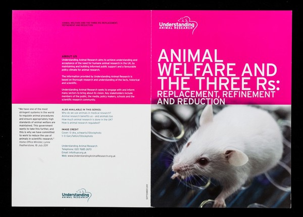 Animal welfare and the three rs : replacement, refinement and reduction / Understanding Animal Research.