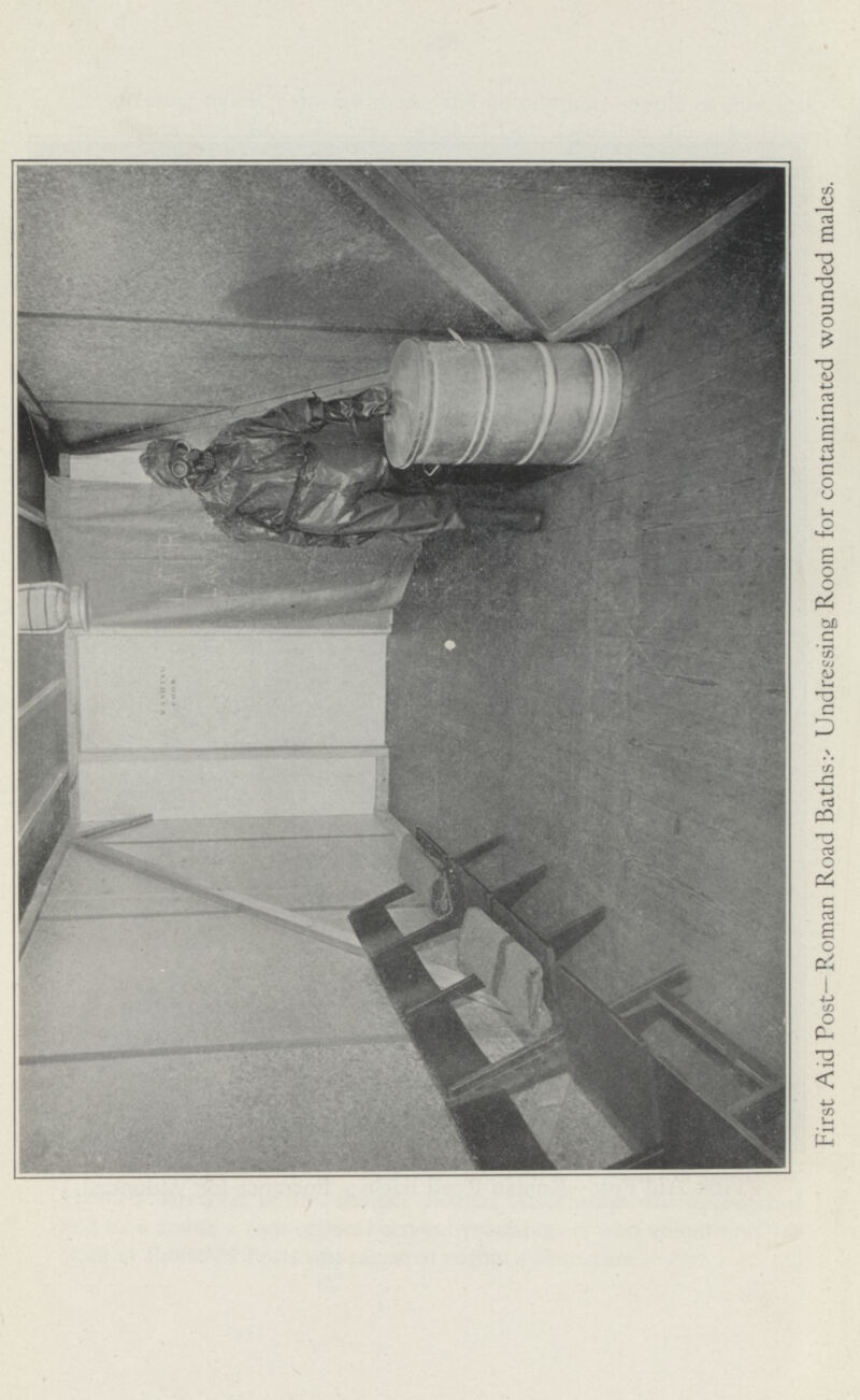First Aid Post—Roman Road Baths:- Undressing Room for contaminated wounded males.