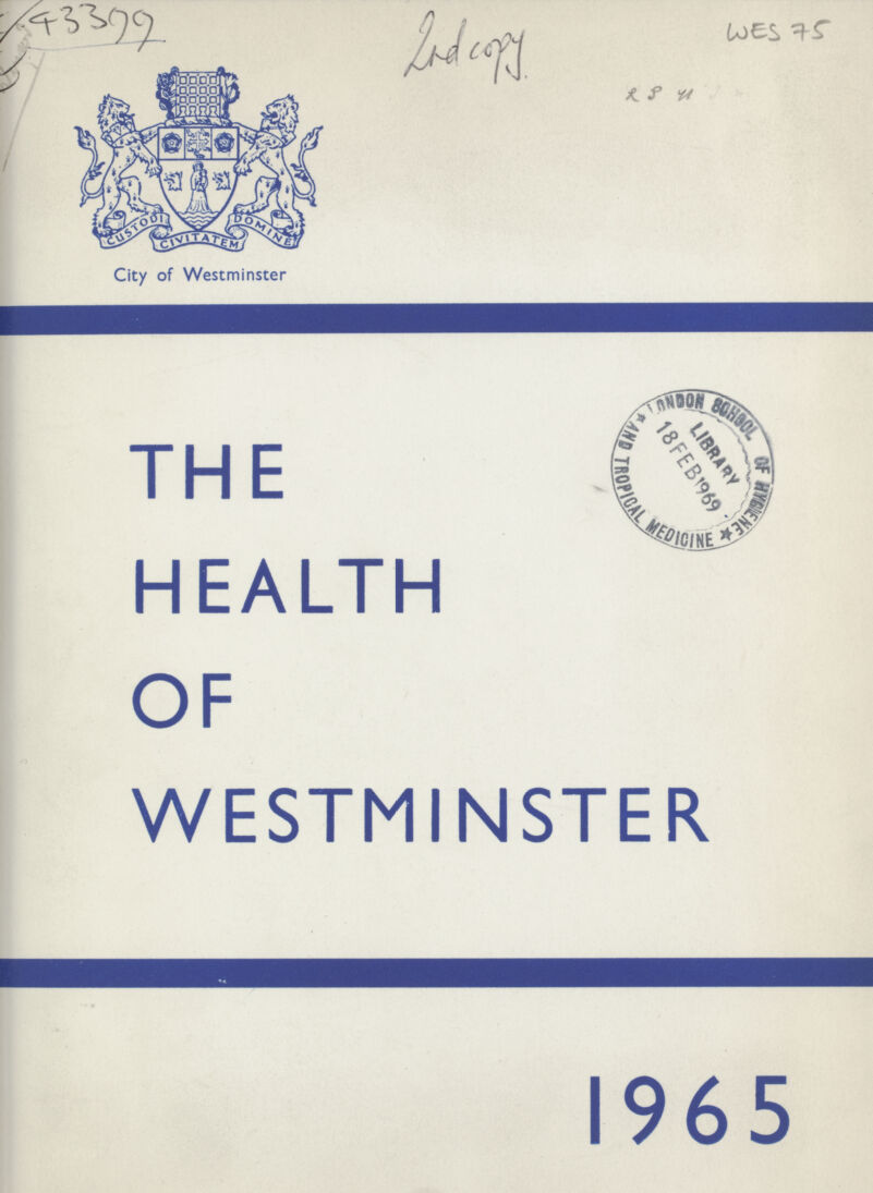 93399 2nd copy WES 75 R S V THE HEALTH OF WESTMINSTER 1965