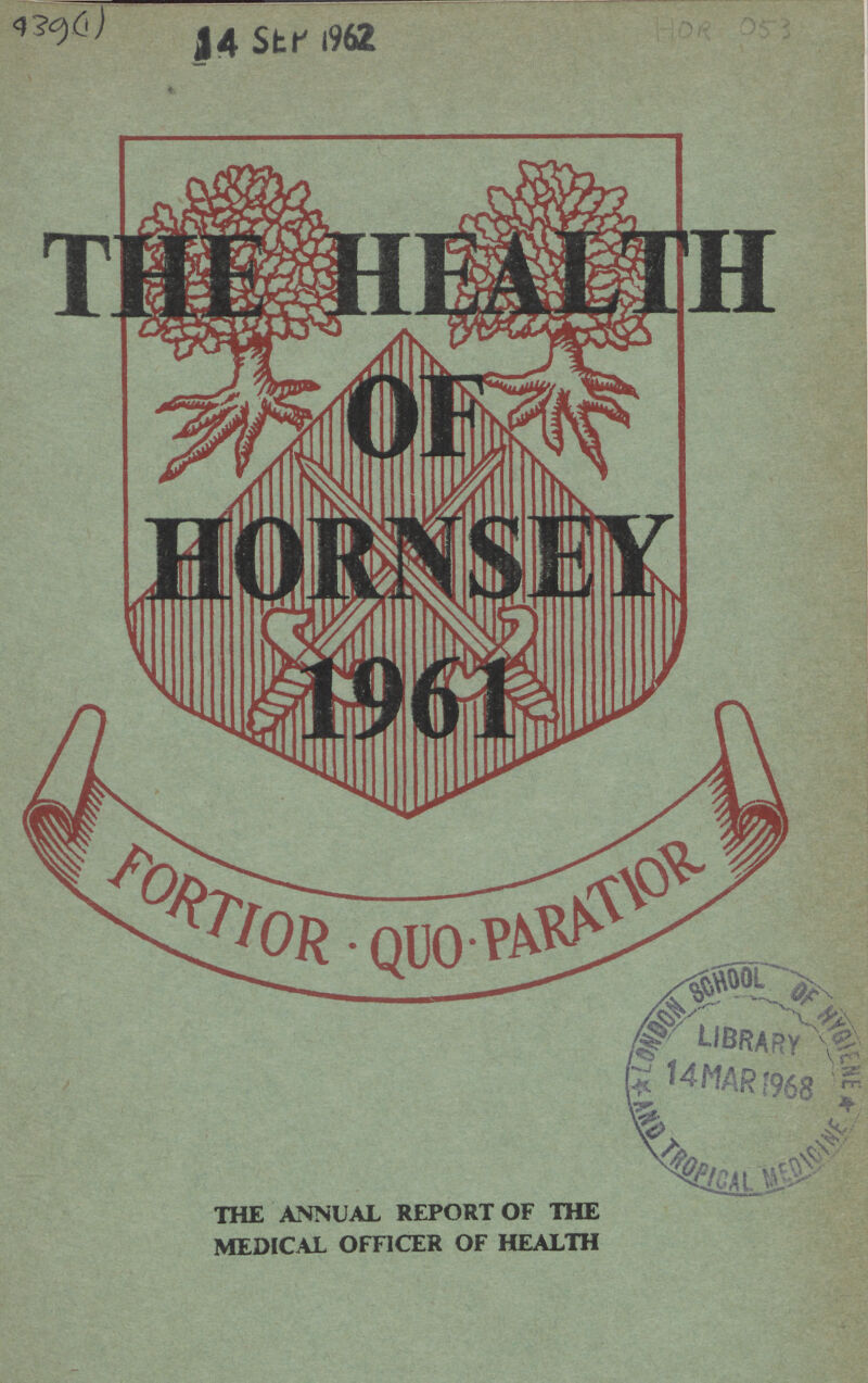 939(i) 14sep1962 THE ANNUAL REPORT OF THE MEDICAL OFFICER OF HEALTH