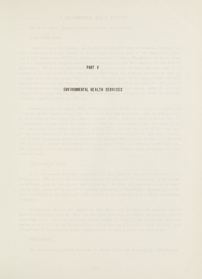 PART V ENVIRONMENTAL HEALTH SERVICES