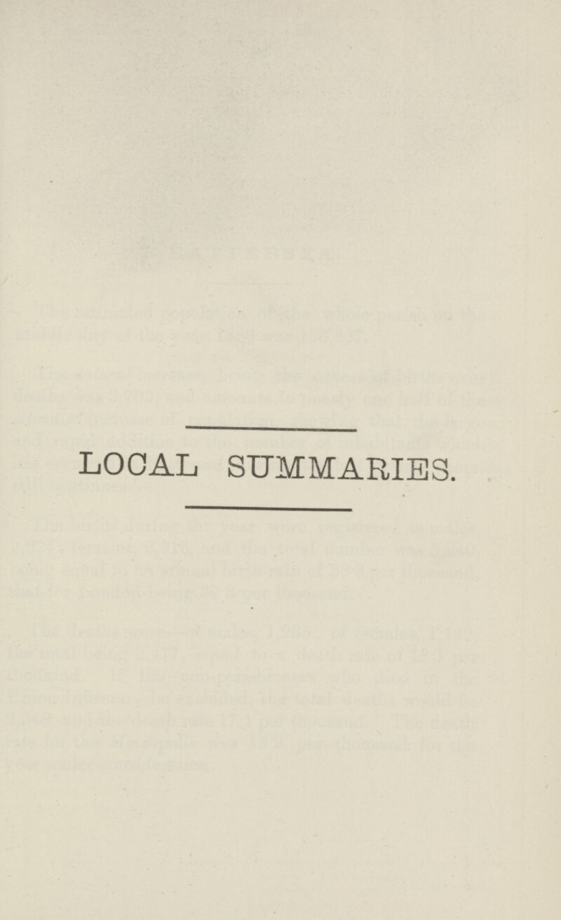 LOCAL SUMMARIES.