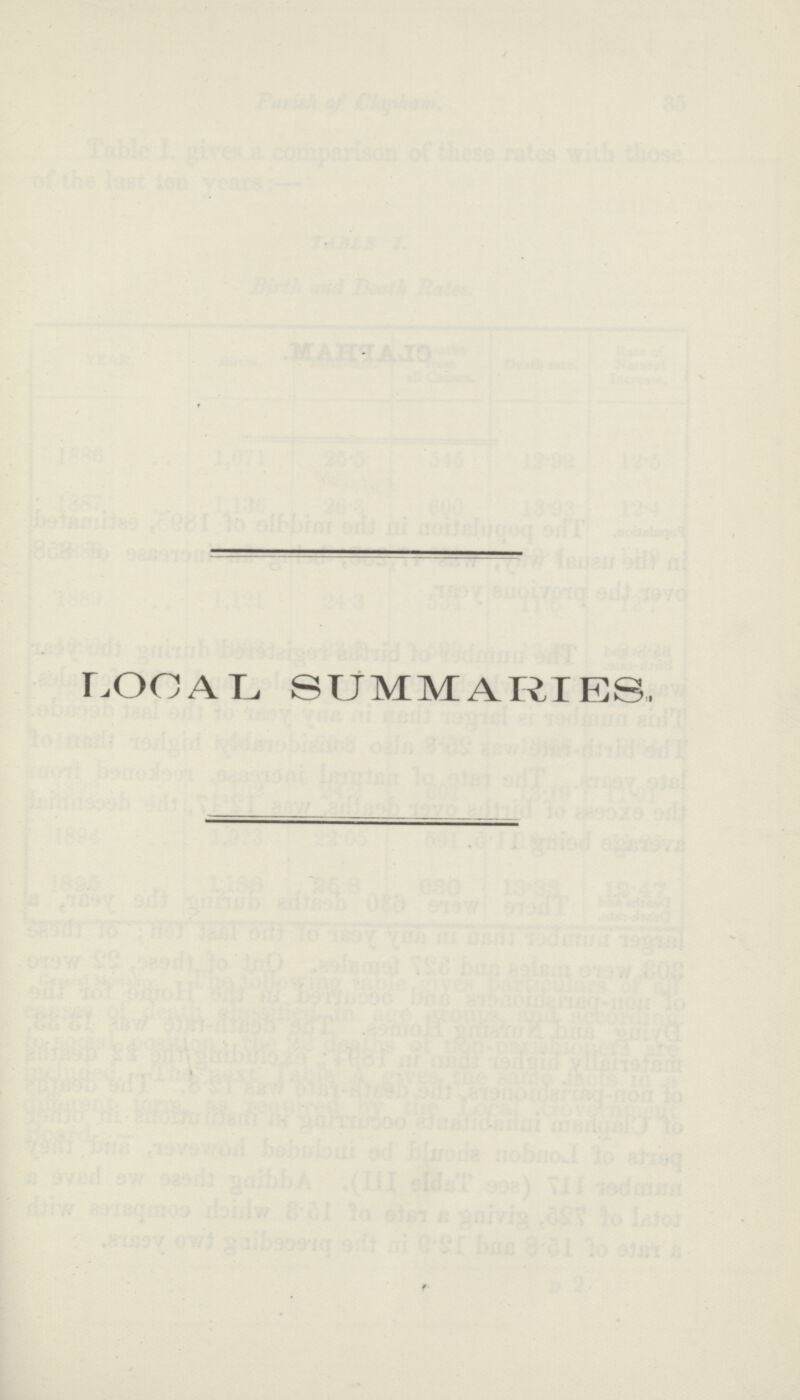 LOCAL SUMMARIES.