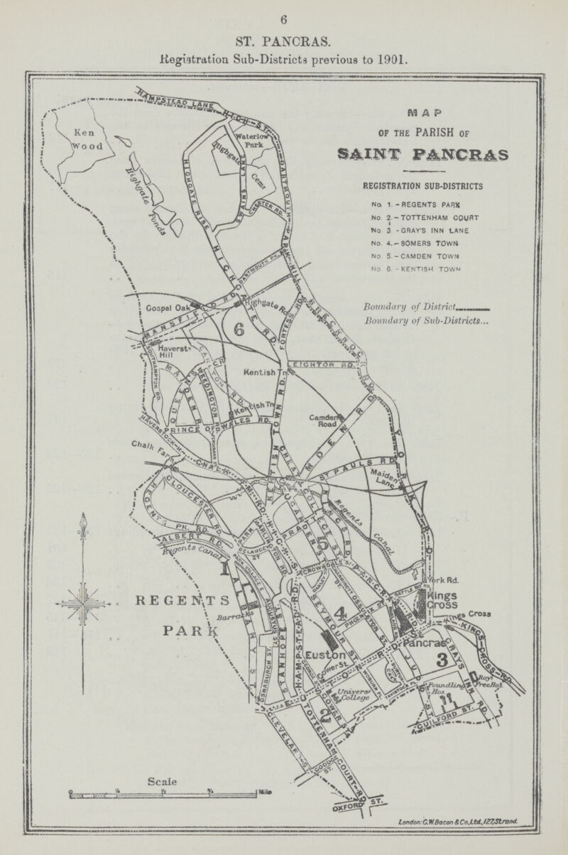 6 ST. PANCRAS. Registration Sab-Districts previous to 1901.