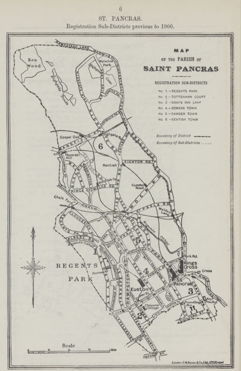 6 ST. PANCRAS. Registration Sub-Districts previous to 1900.